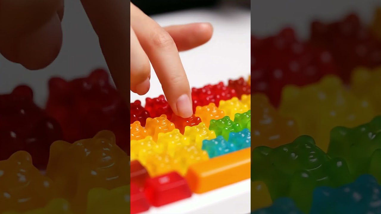 Honey vs Gummy Bear Keyboard ASMR 🍯🐻 #asmr #relaxing #hyperrealism #satisfying #oddlysatisfying