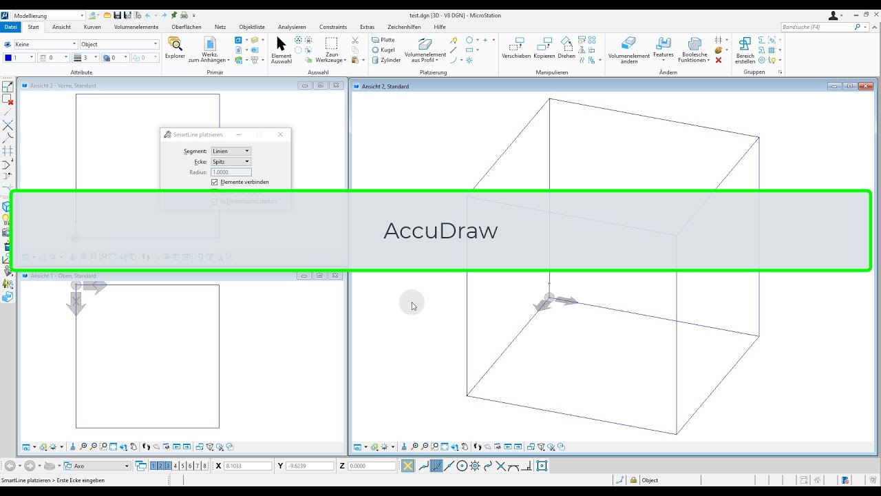Arbeiten mit AccuDraw