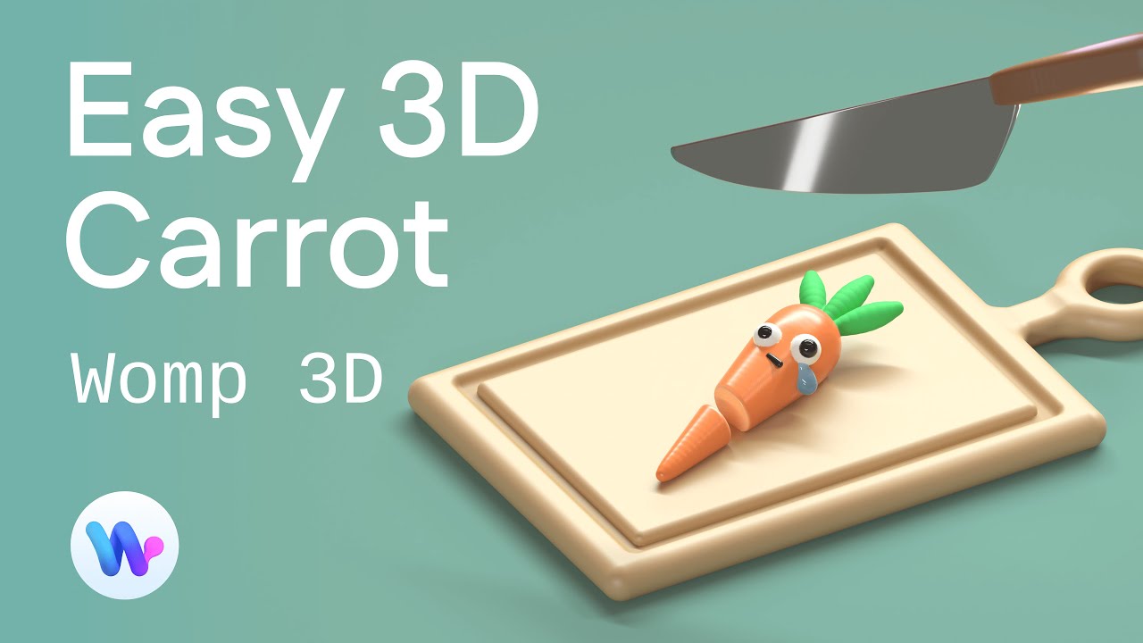 How to make a Chopped Carrot | Easy 3D with Womp