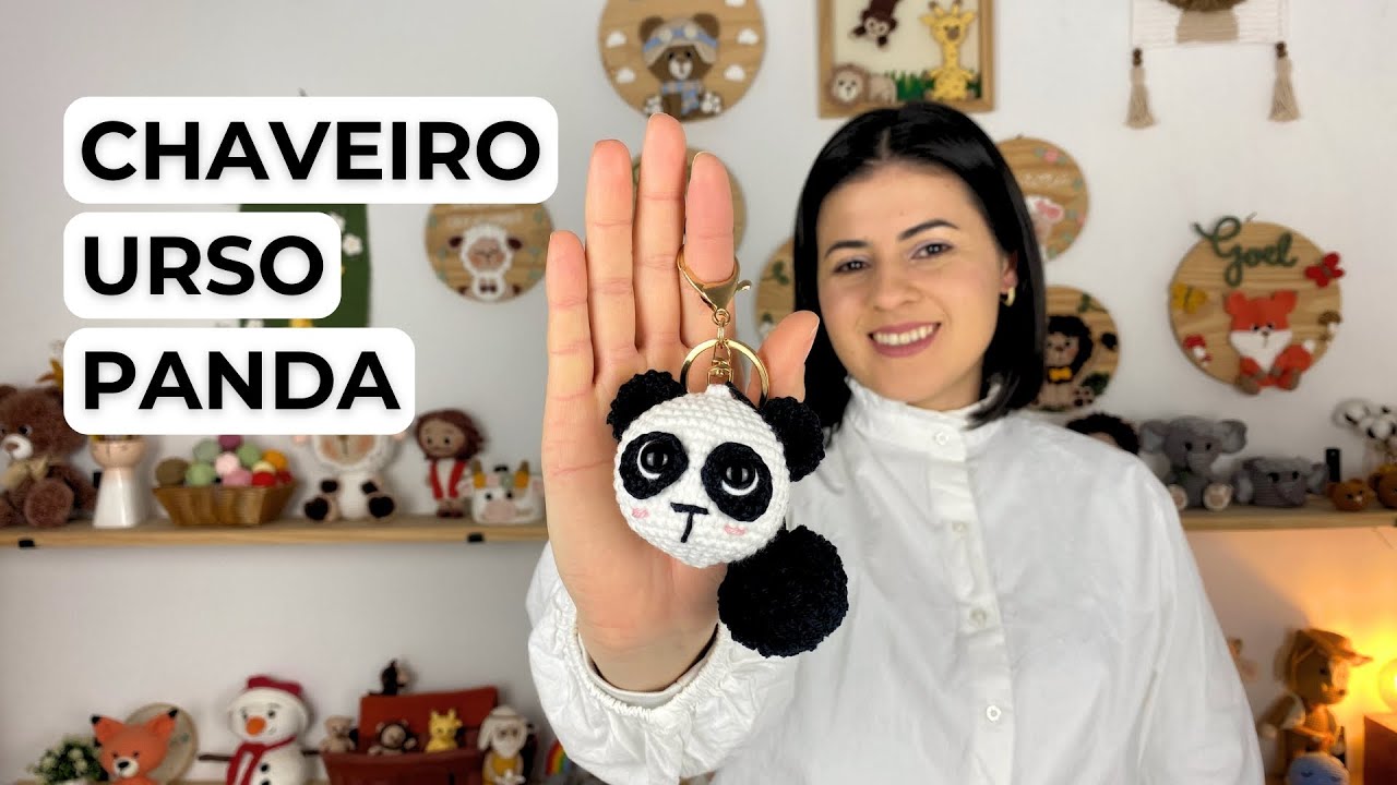 CHAVEIRO DE CROCHÊ URSO PANDA: PASSO A PASSO FÁCIL E RÁPIDO COM RECEITA