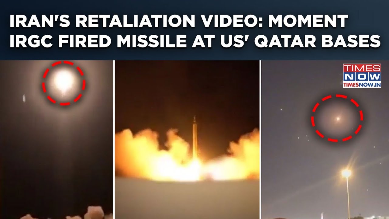 Watch - Moment IRGC Fired Missile At US' Qatar Bases Caught On Camera| Iran Drops Retaliation Video
