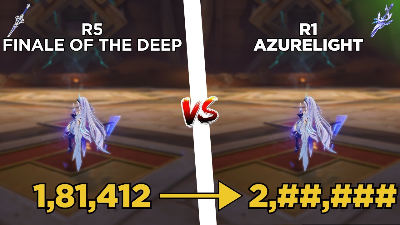 F2P Skirk vs C0R1 Skirk !! R1 Azurelight vs R5 Finale of the Deep | Genshin Impact