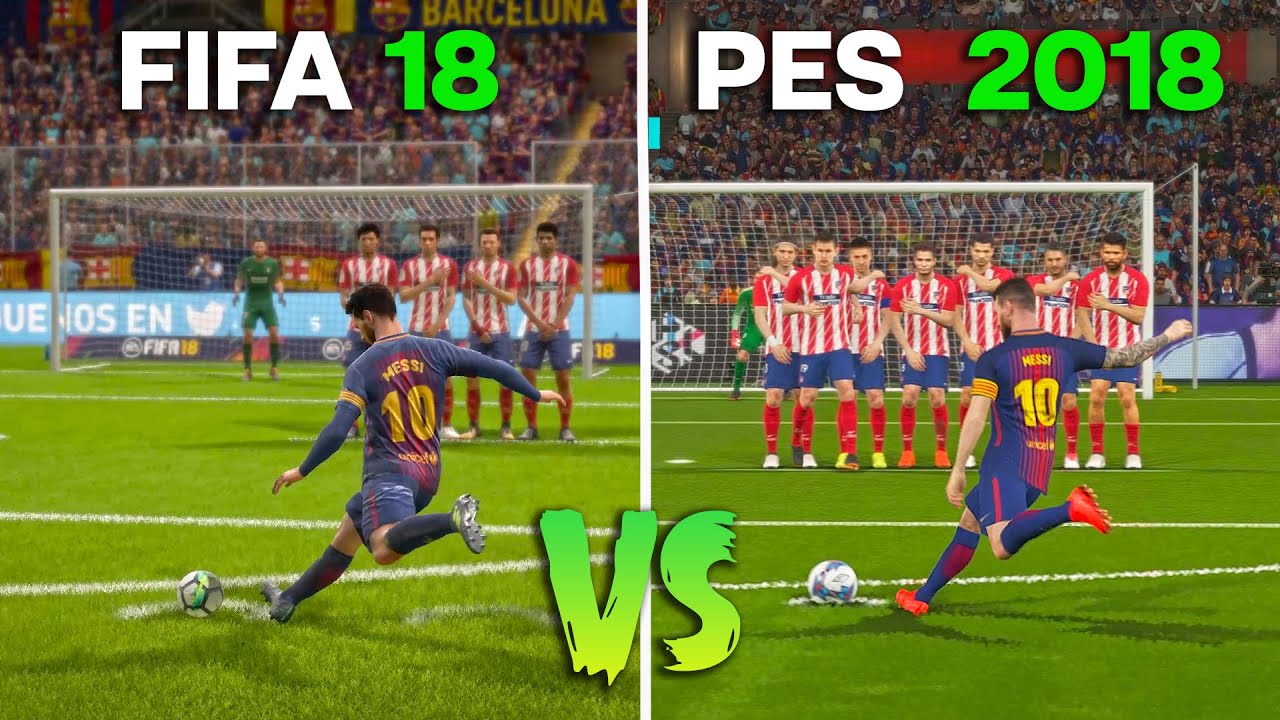 Free Kick | FIFA 18 vs PES 2018 &bull; Messi, Ronaldo, Neymar, De Bruyne, etc
