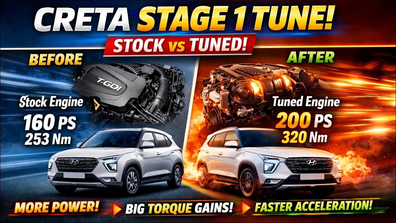 Creta Stage 1 Tune 🔥 Stock vs Tuned Power Explained! 🚀 