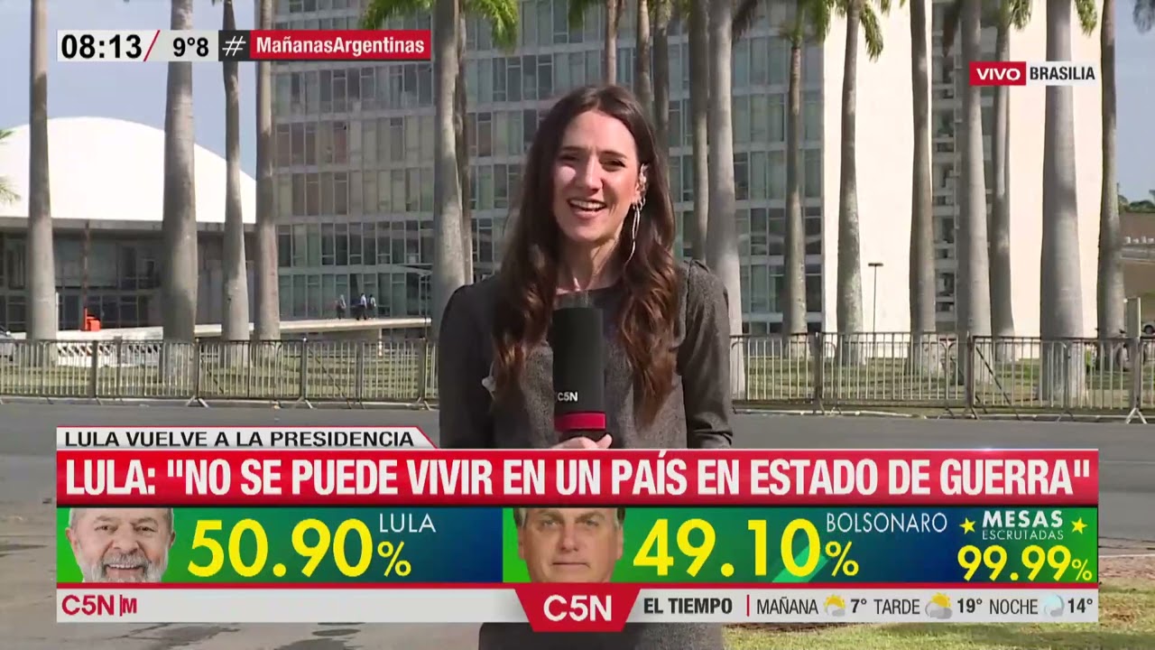 TRANSMISION EXCLUSIVA de C5N TRAS LA VICTORIA de LULA en las ELECCIONES PRESIDENCIALES