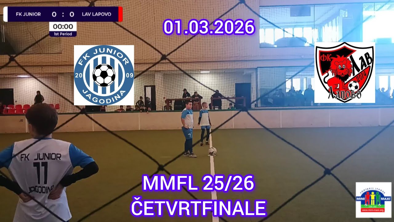 FK JUNIOR -LAV LAPOVO 2:0(0:0)-Četvrtfinale MMFL 25/26,2014 godište+treća revijalna trećina 0:1.