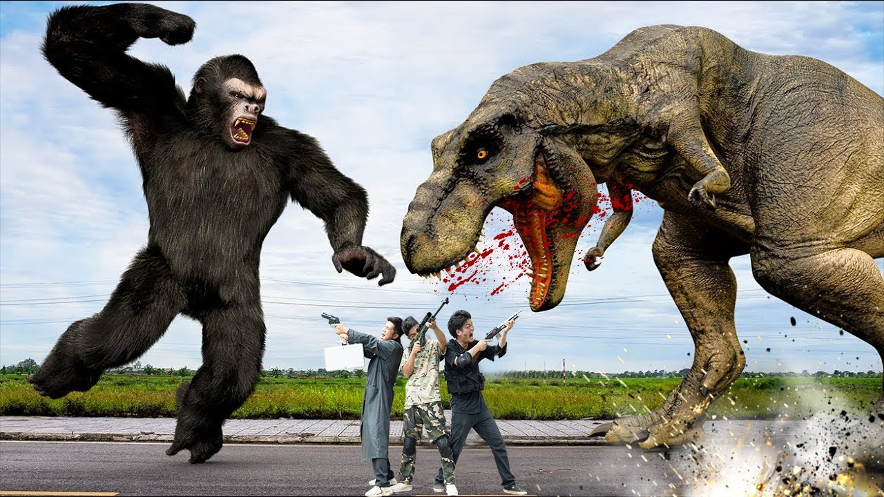 New Hollywood Movie (2024) Dinosaur Attack #3 | T-rex Vs Anaconda | Jurassic Park| Dinosaur