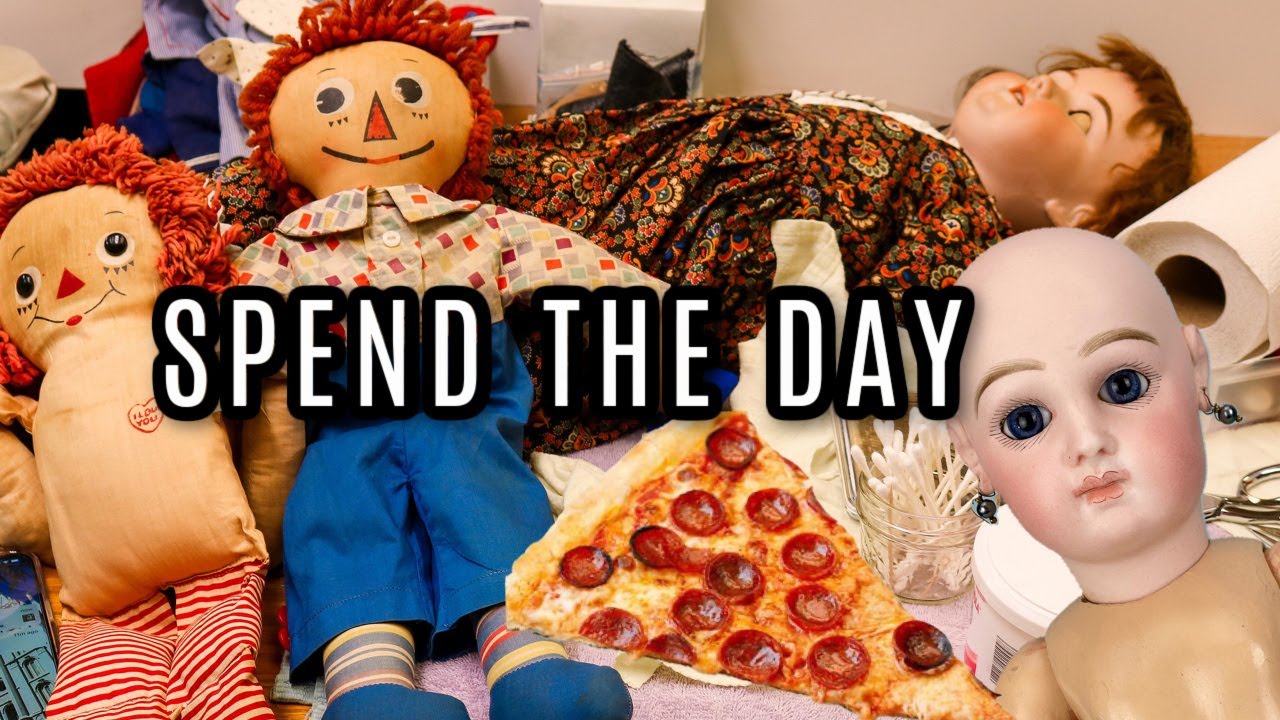 SPEND THE DAY WITH US | ANTIQUE DOLL REPAIR AND COSTUMING | BEHIND THE SCENES TODAY