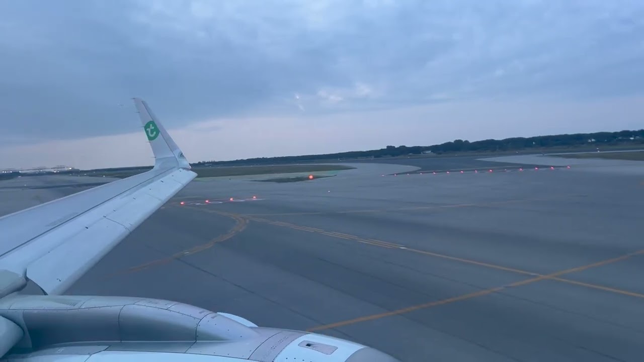 Transavia France Airbus A320neo Full Taxi and Early Morning Takeoff from Barcelona Airport (BCN)
