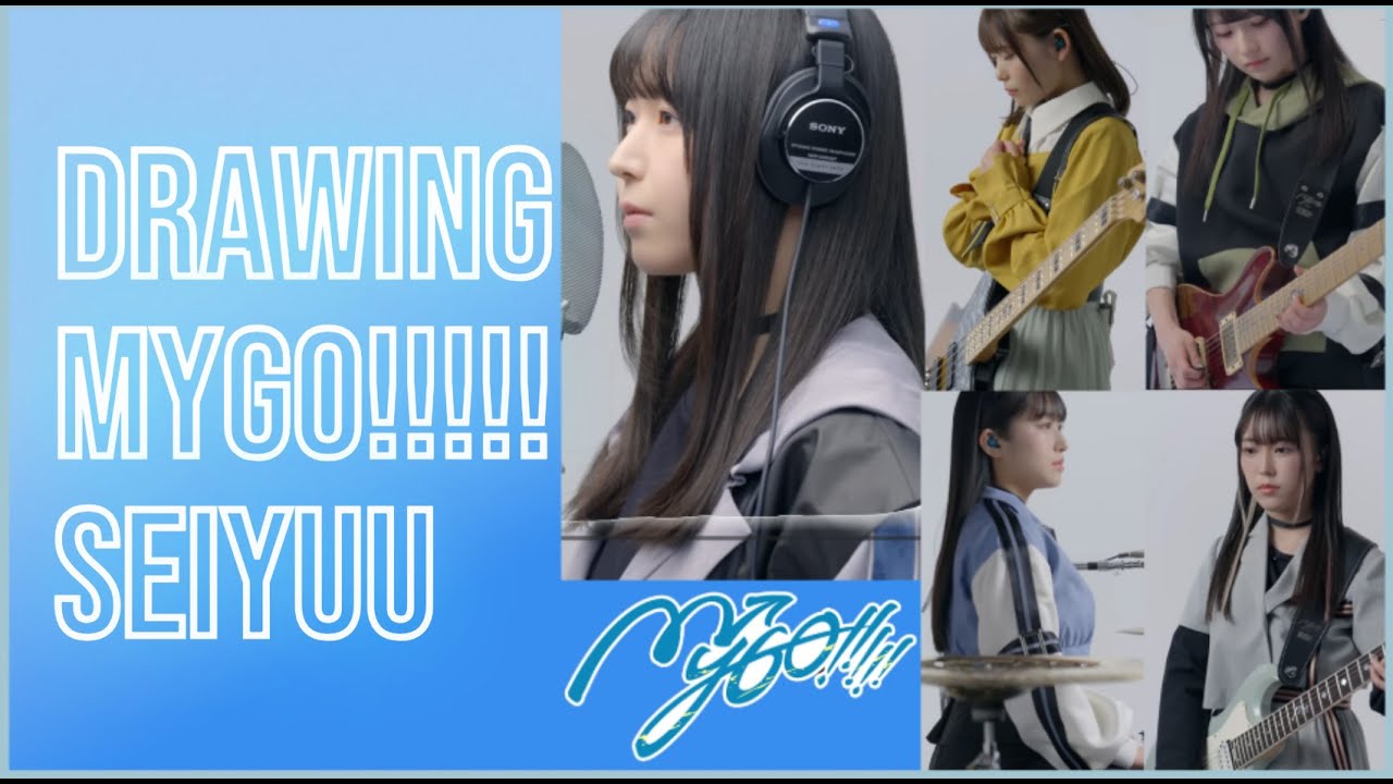 13 Minutes Drawing the MyGo!!!!! Seiyuu — From Rin to Hinapyo 🎸🎤🥁