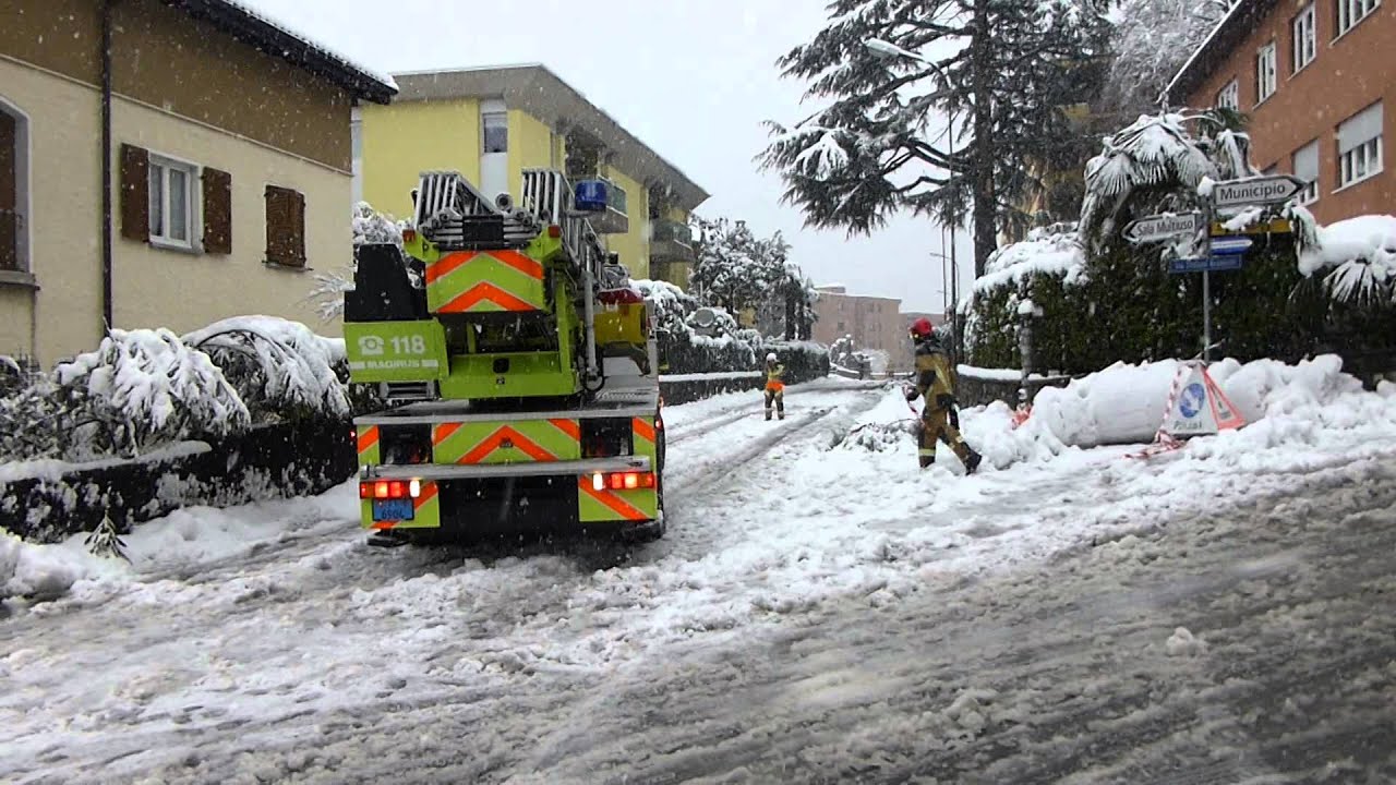 Einsatz Feuerwehr Melide & Lugano - Schneebruch