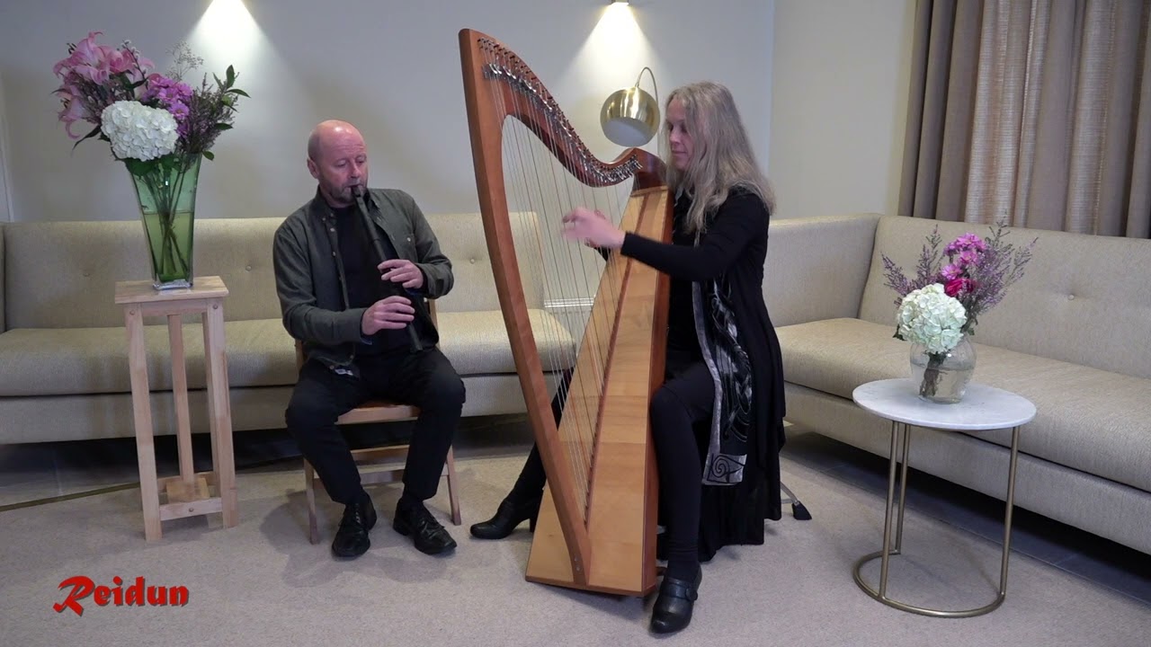 Relaxing & Calming Ceremony Music on Harp & Low Whistle: Reidun & Barry play 