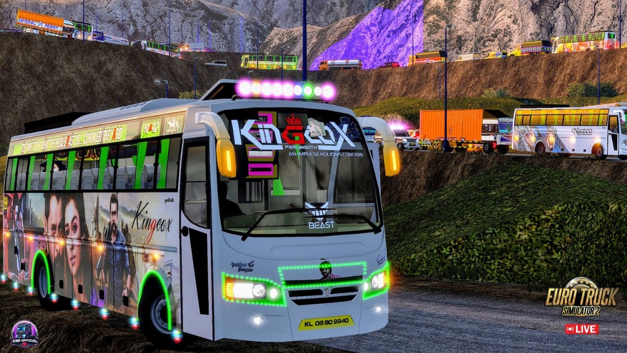 🔴Bus Driving Challenge On Toughest Roads ☠️⚠️ Kerela Tourist Bus 🚍 in ETS2 #shortsfeed #shorts