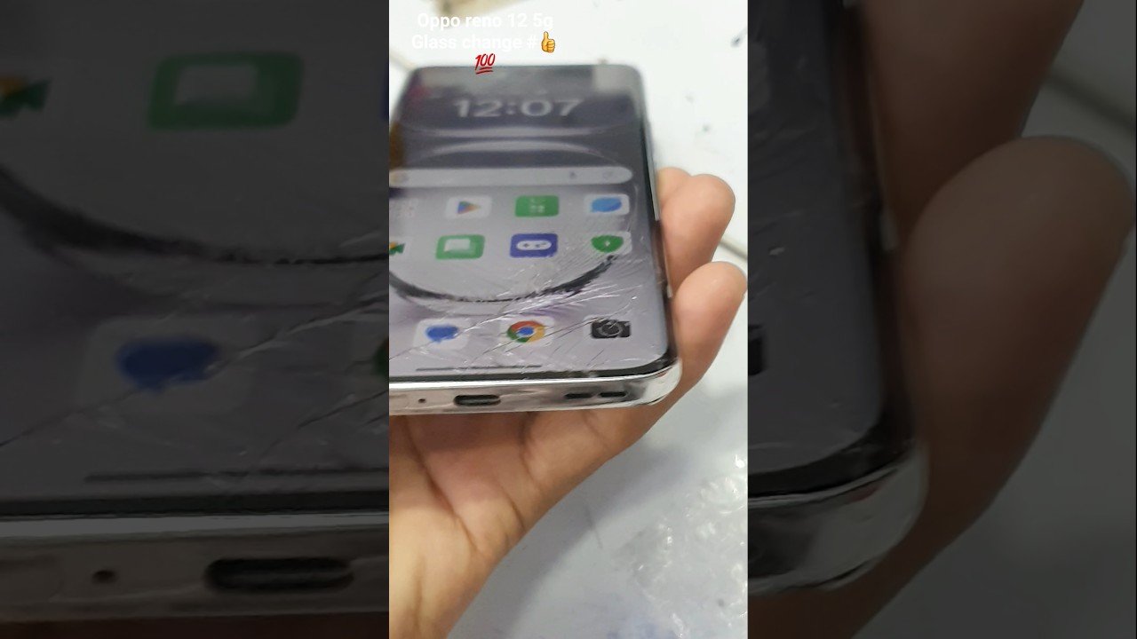 oppo reno 12 5g 😱😱 hard broken screen display glass change soloution #shorts #viral #trending #video