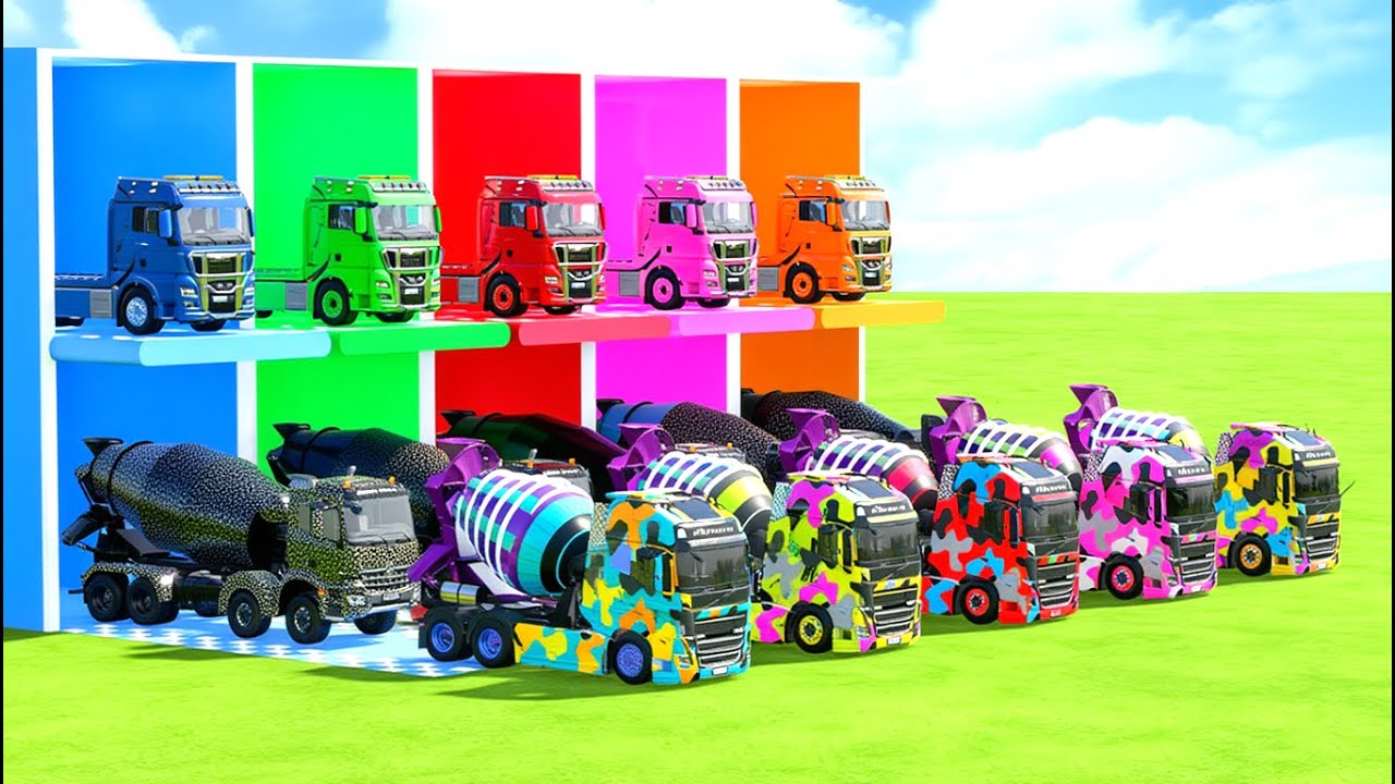 GARAGEM COLORIDA - GARAGEM DE CORES INCRÍVEL! CAMINHÕES BETONEIRA DE TODAS AS CORES | FS22