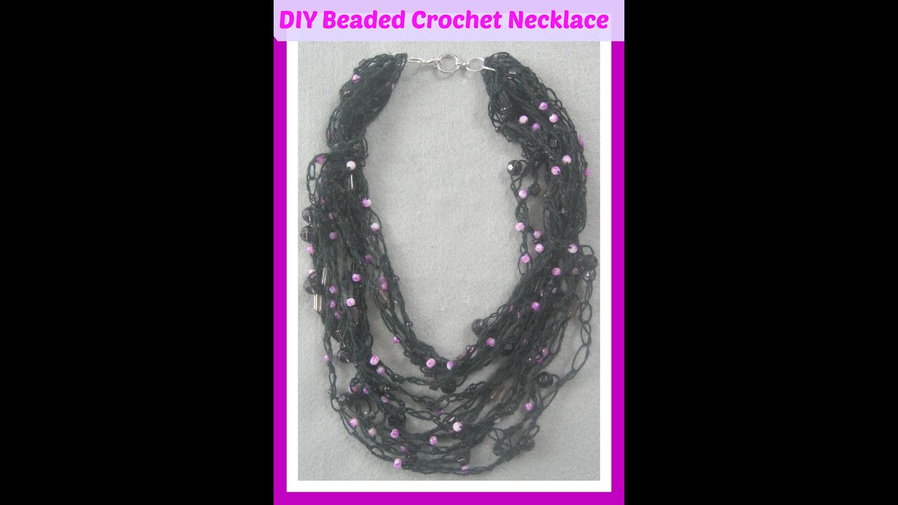 How To Make A Beaded Multi Layered Crochet Necklace - Easy- Tutorial