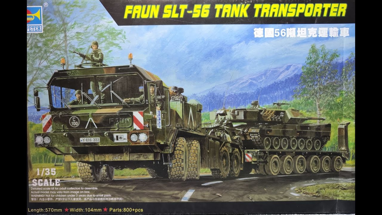 REVUE COMPLETE DU KIT ET PLAN DE MONTAGE DU FAUN SLT 56 TANK TRANSPORT TRUMPETER 1/35