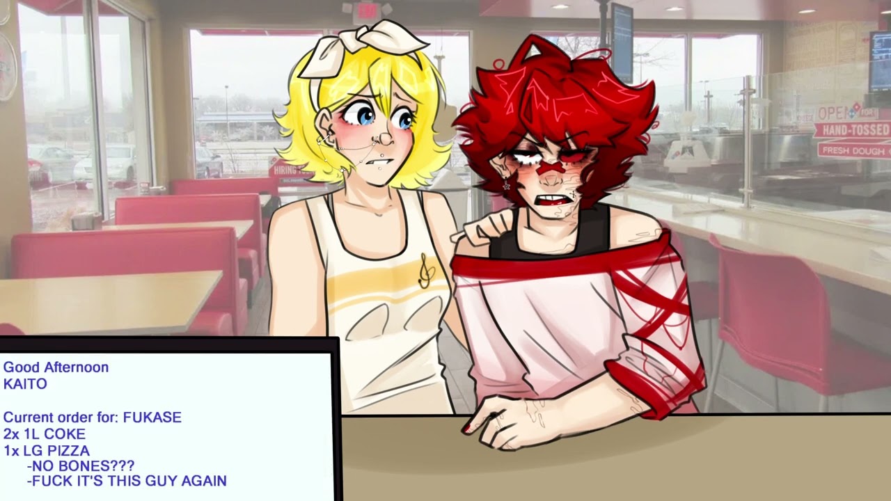 Fukase takes his girlfriend to get BONELESS PIZZA (Vocaloid / FNF Dilemma)