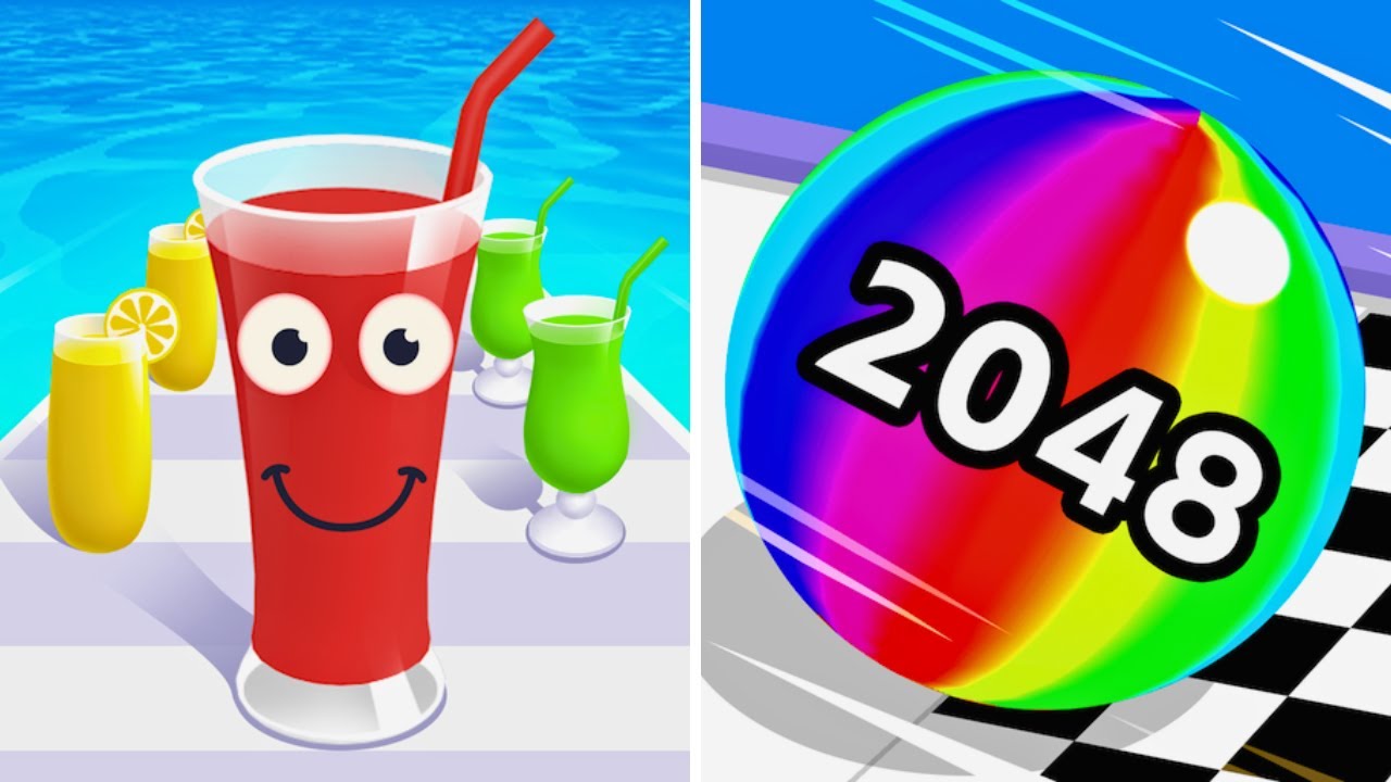 Juice Run vs Ball Run 2048🖤🩶💜Android iOS Gaming Walkthrough | Max Gameplay XV9648