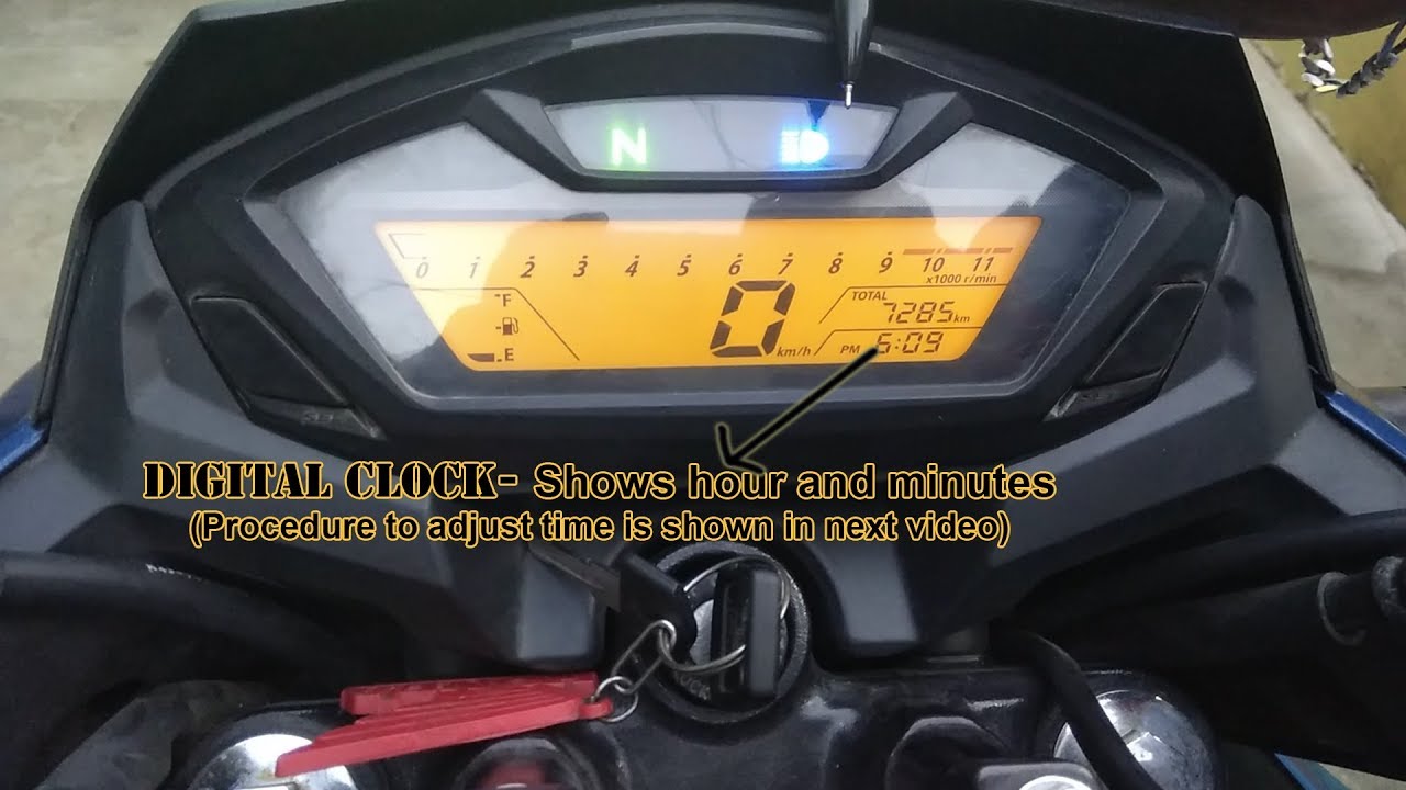 Clock adjusting and time setting in HONDA HORNET 160R in Tamil Language