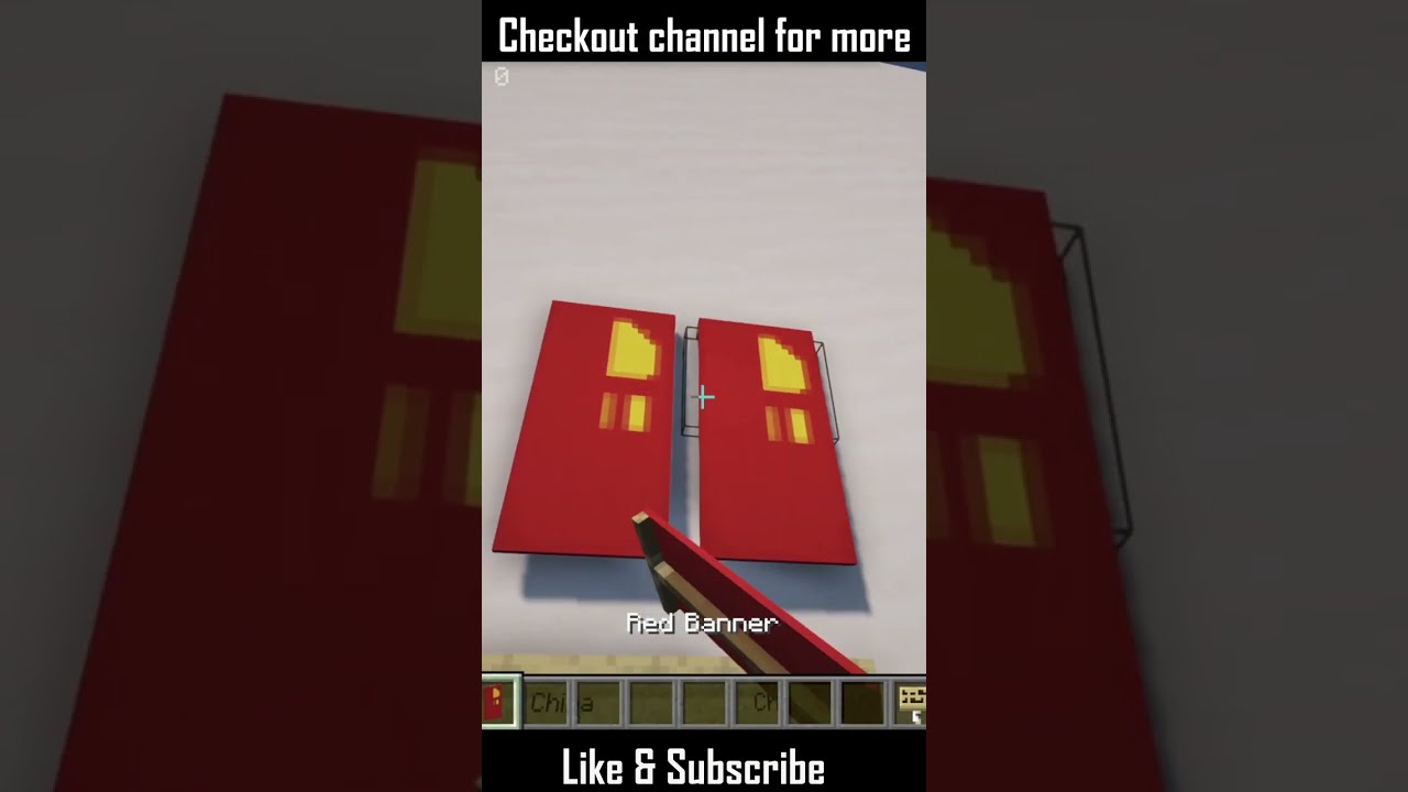 How to Build China Flag Banner in Minecraft 1.19 ! #shorts #banner
