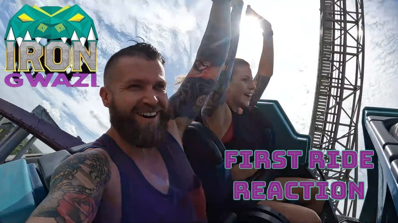 Iron Gwazi First Ride Reaction Back Row - RMC Hybrid Madness 4K