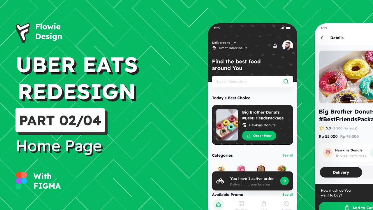 🖋 TUTORIAL REDESIGN UBER EATS APPS WITH FIGMA [PART 02/04] - UI DESIGN HOMEPAGE (UI/UX DESIGN)