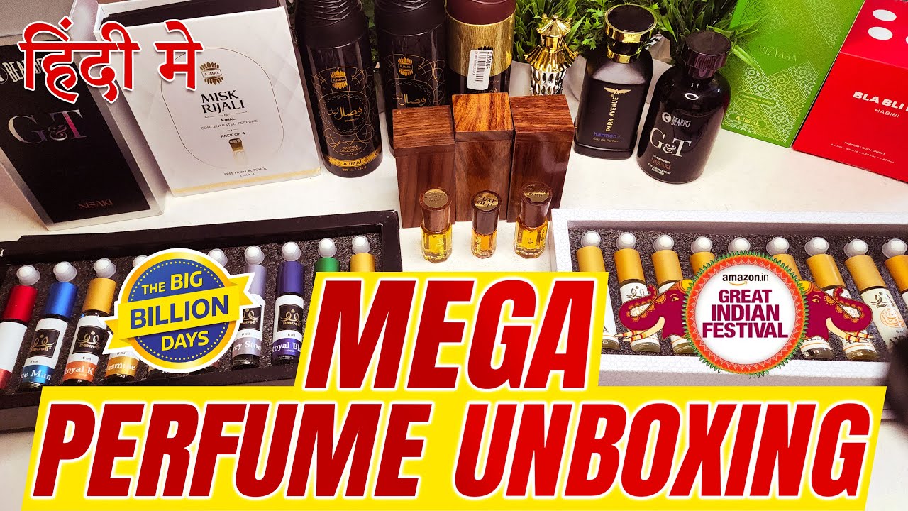 हिंदी में | Mega Perfume Unboxing | Amazon & Flipkart Sale Perfume Shopping!