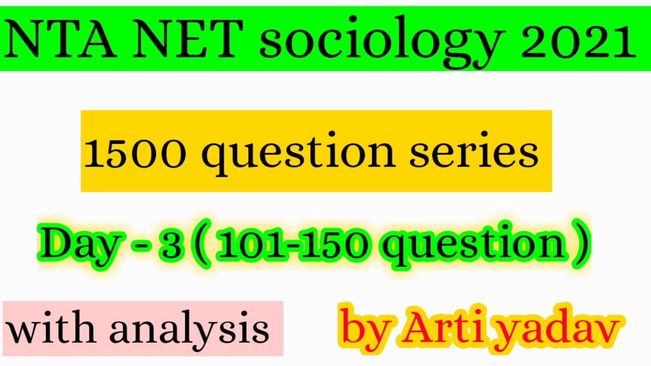 Nta net sociology december 2021 । sociology 1500 question series part 3 #ntanetsociology2021