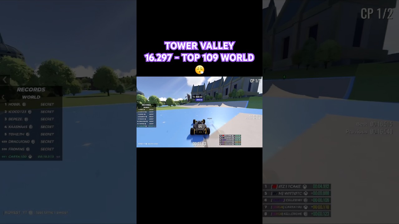TOP 109 WORLD 😮&zwj;💨 TOWER VALLEY &ndash; 16.297 | Trackmania Weekly Shorts Week 42