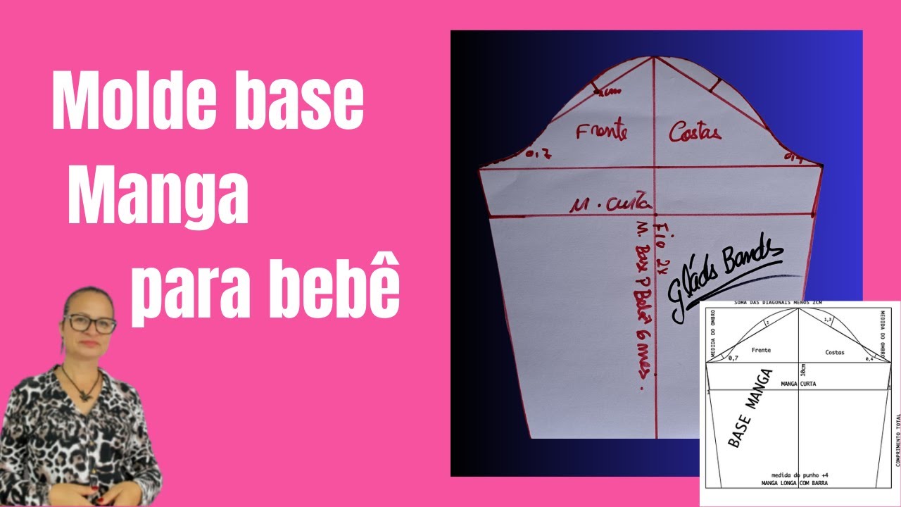 molde base de manga para bebê/Gláds Bandas, Costurandopano.com