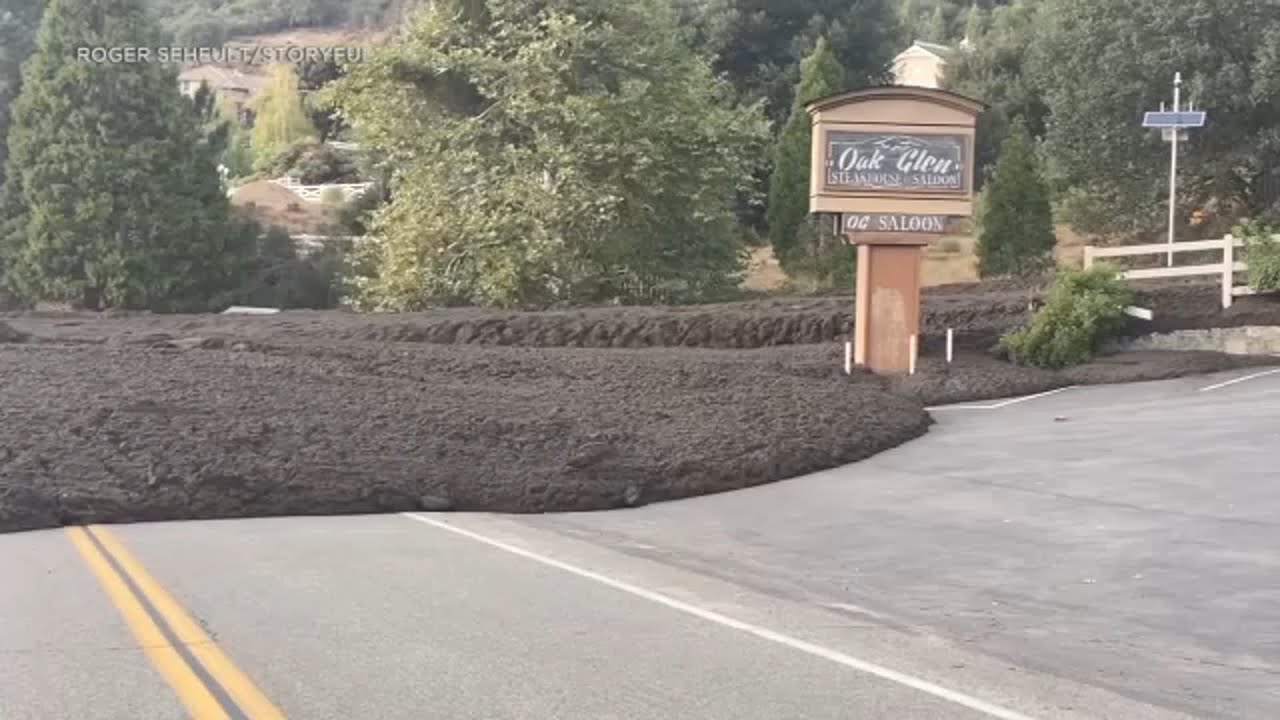 Video: Evacuations ordered in Yucaipa area after heavy rains bring mud flows, flooding l ABC7