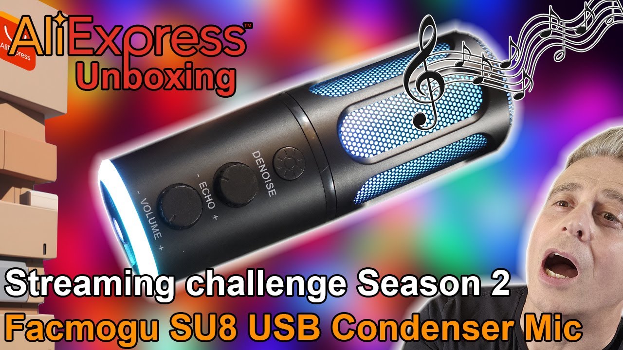 AliExpress Facmogu SU8 Condenser Microphone, Streaming challenge Season 2!, unboxing & mini Review