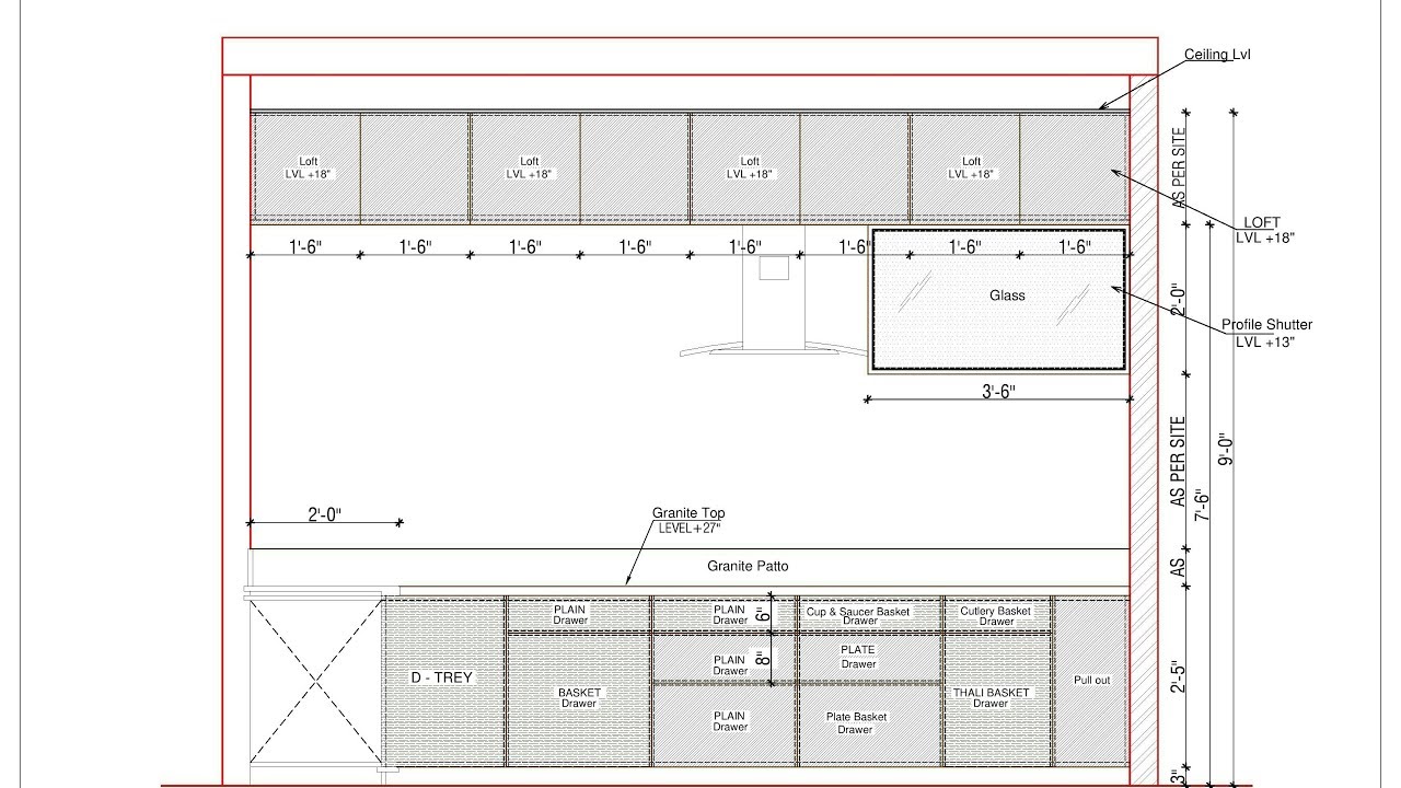 modular किचन में बास्केट के लिए कितनी जगह रखते है ! 10'×8' modular kitchen design !