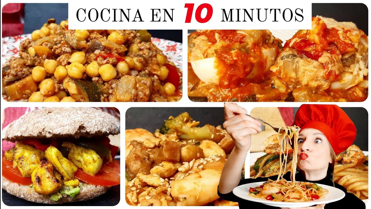 1️⃣10 Recetas RÁPIDAS. 5 Comidas y 5 Cenas. MENÚ SEMANAL 1° Cómo comer SANO cuando NO tienes TIEMPO.
