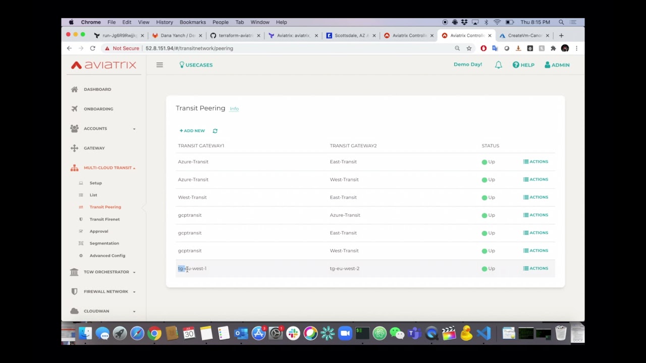 Aviatrix Demo Day EP3: Build AWS FireNet Transits and Peering via Terraform