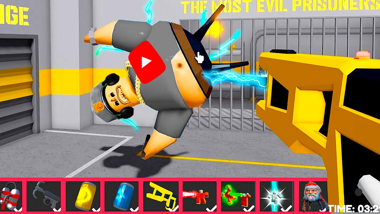 Playing with ITEMS! YOUTUBE BARRY vs TIKTOK BARRY PRISON RUN! [UPGRADE] HARD MODE Roblox #obby