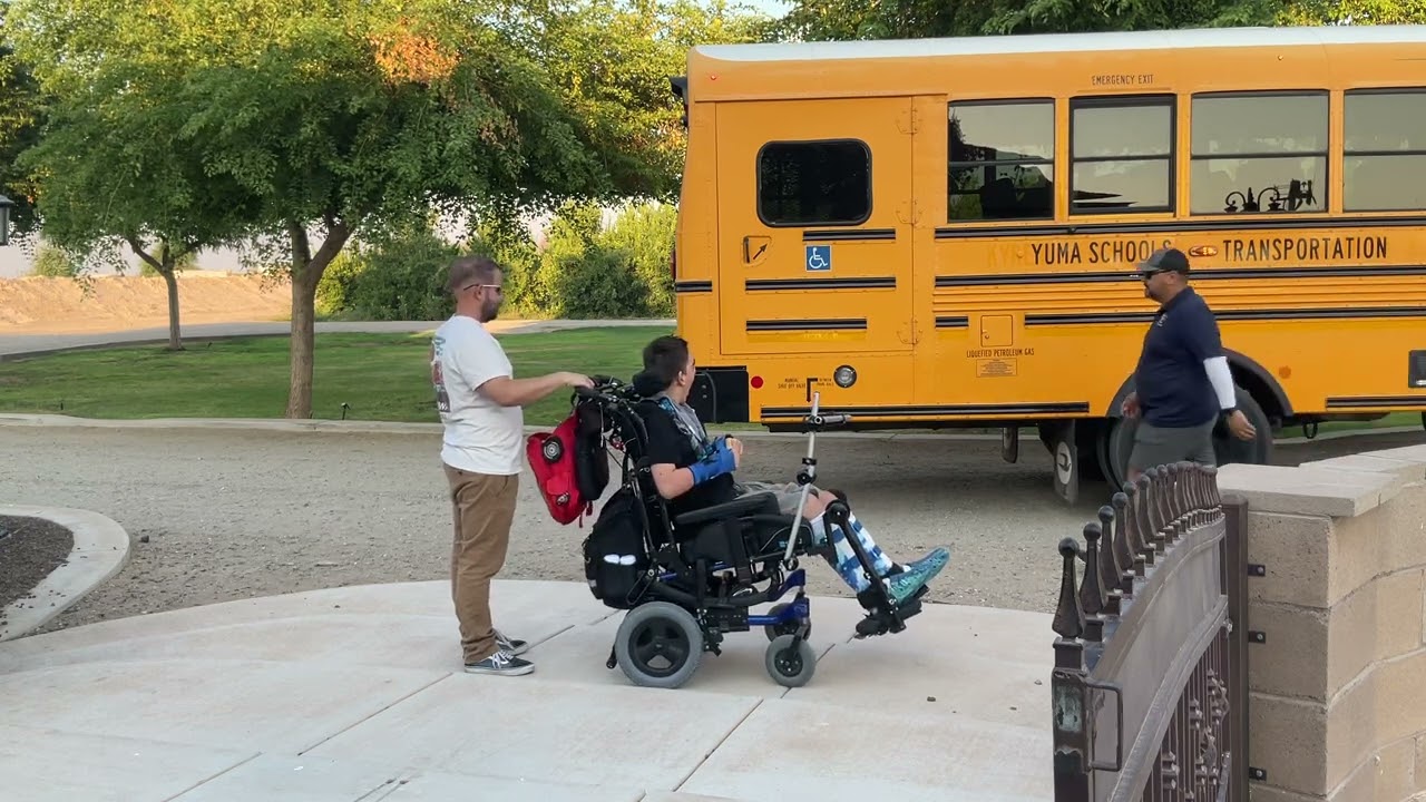 Carter school bus ride “family came to say bye to Carter” kinda day. 