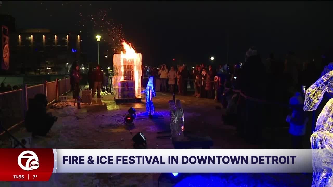 Detroit's Fire and Ice Festival draws crowds despite freezing temperatures