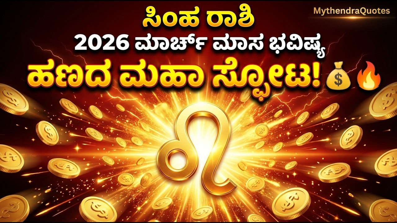 ಸಿಂಹ ರಾಶಿ 2026 ಮಾರ್ಚ್ ಮಾಸ ಭವಿಷ್ಯ | Leo March Month Predictions Kannada Astrology | MythendraQuotes