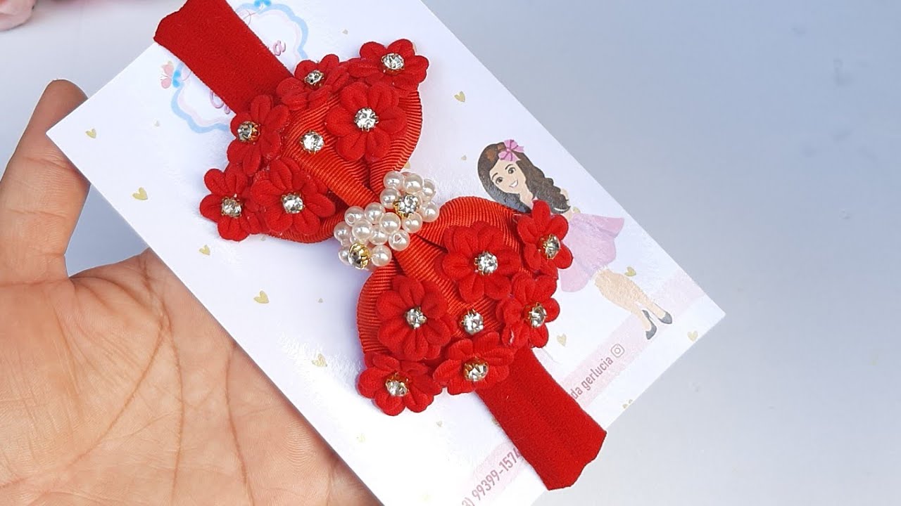 Laço gravatinha de luxo com florzinha 3D/ fácil e rápido/ inspiração @namarialacarotes1108