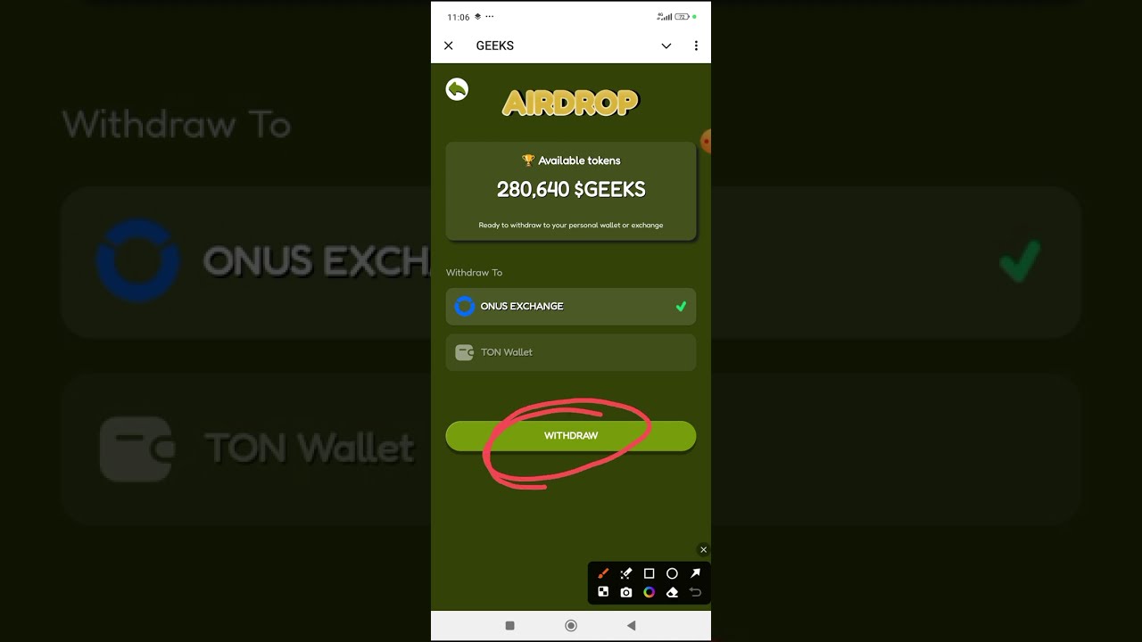 How to withdraw your Geeks Airdrop to your Onus trading wallet successfully