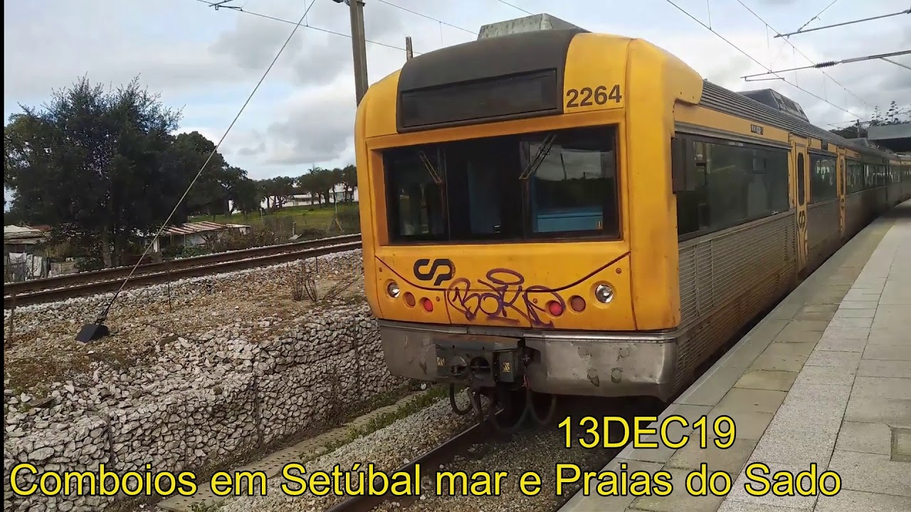 Comboios na linha do Sul - Setúbal a Praias do sado - 13dec19