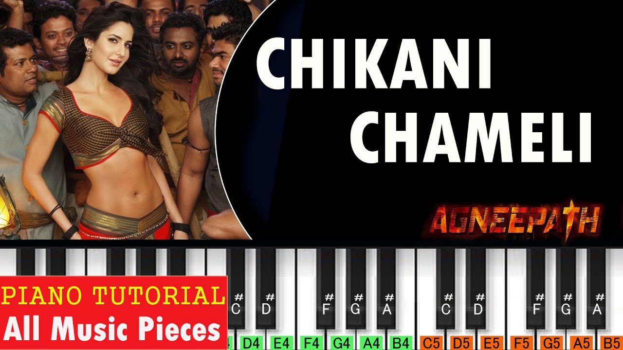 Chikni Chameli Piano Tutorial | Notation | Ajay Atul Music | Agneepath | Hindi Melody | Dance |