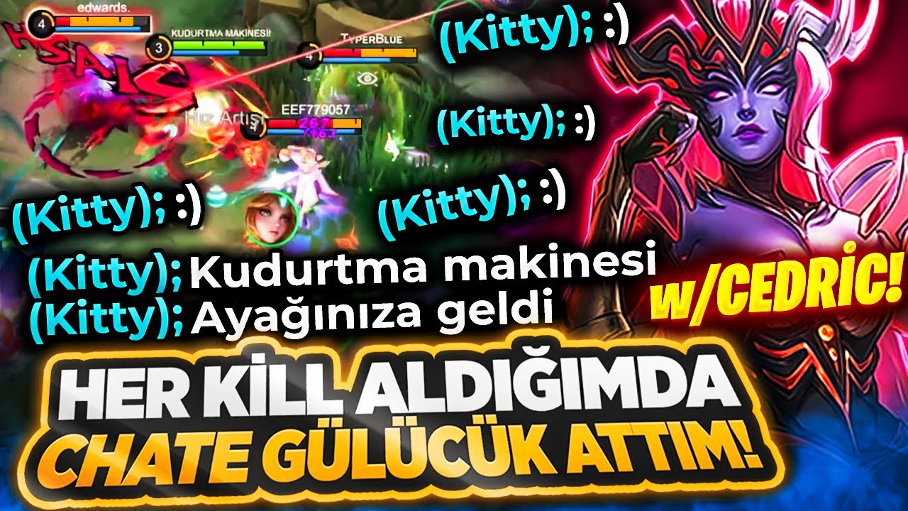 ALDIĞIM HER KİLLDE CHATE GÜLÜCÜK ATTIM! YENİ EFSANE KIŞKIRTMA TAKTİĞİ! w/@CedricMLBB