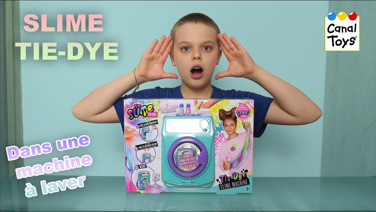 ON FABRIQUE DU SLIME TIE-DYE DANS UNE MACHINE A LAVER ! - CanalToys