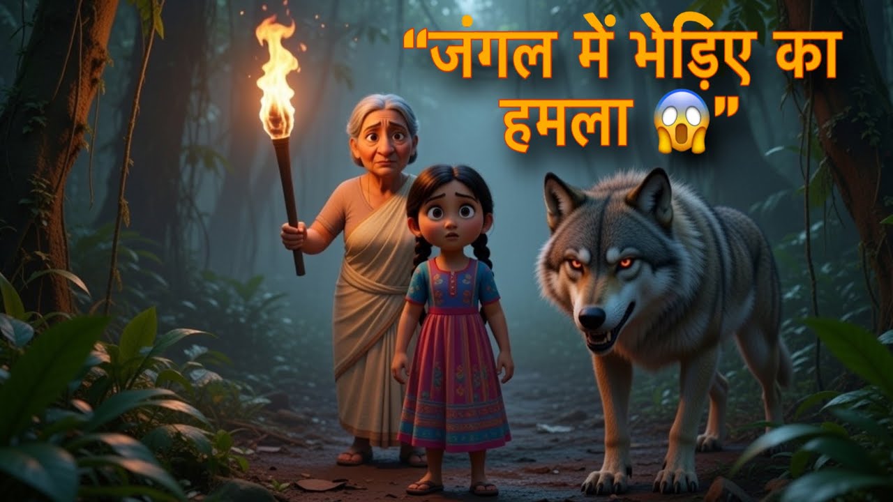 “😱दादी की सीख ने बचाई जान!😱जंगल में भेड़िए का हमला 