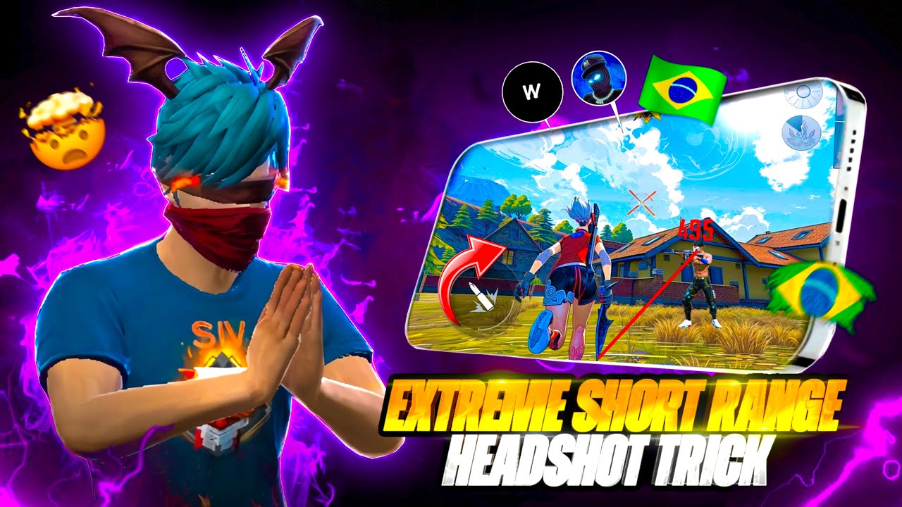 Brazilian Players 🇧🇷 Extreme Close Range OneTap Headshot Trick 😱 | Secret FF Pro Technique 🔥