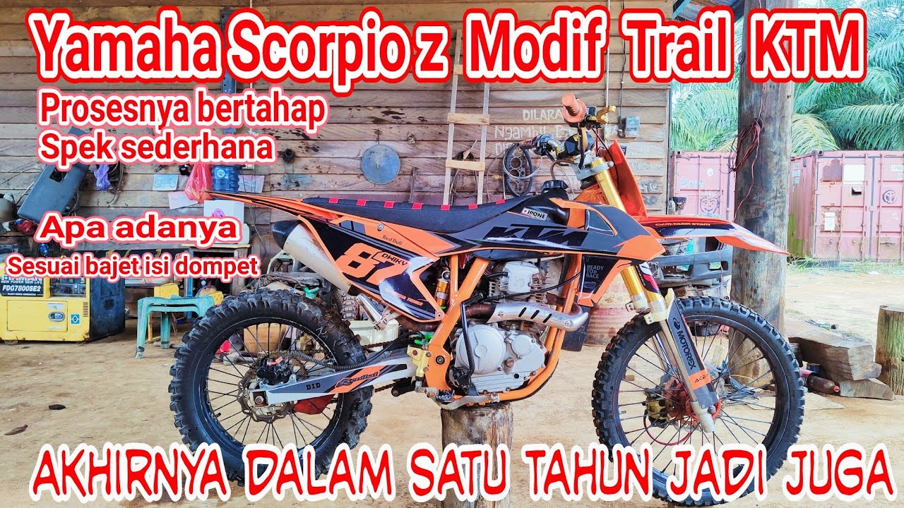 Rewiew Yamaha Scorpio modifikasi Trail KTM 250 || Spek sederhana