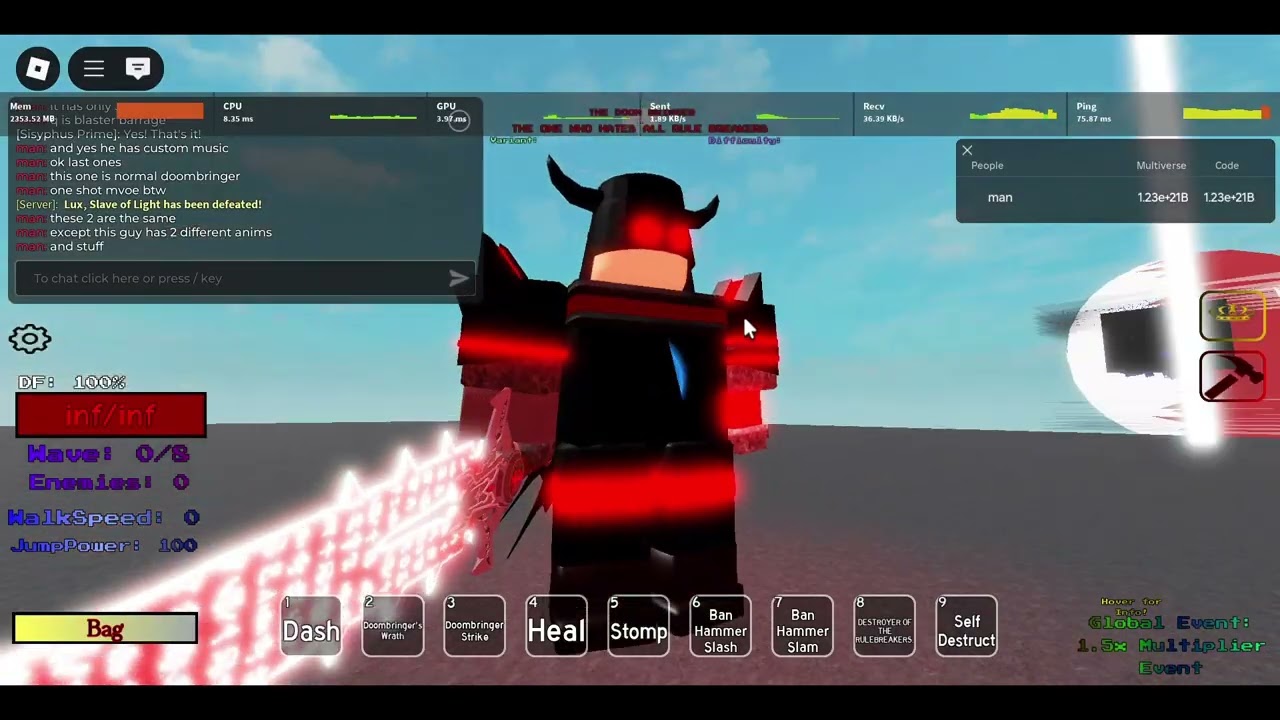 GOD OPS ALL ADMIN CHARACTERS SHOWCASE (REAPER SANS BOSS - DOOM BRINGER)